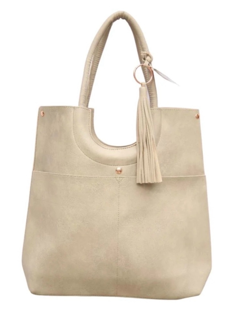 Ulta Beauty Taupe Tassel Tote Bag